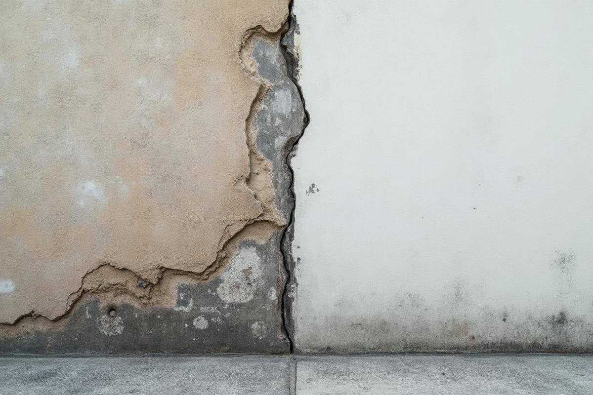 Before and after waterproofing results